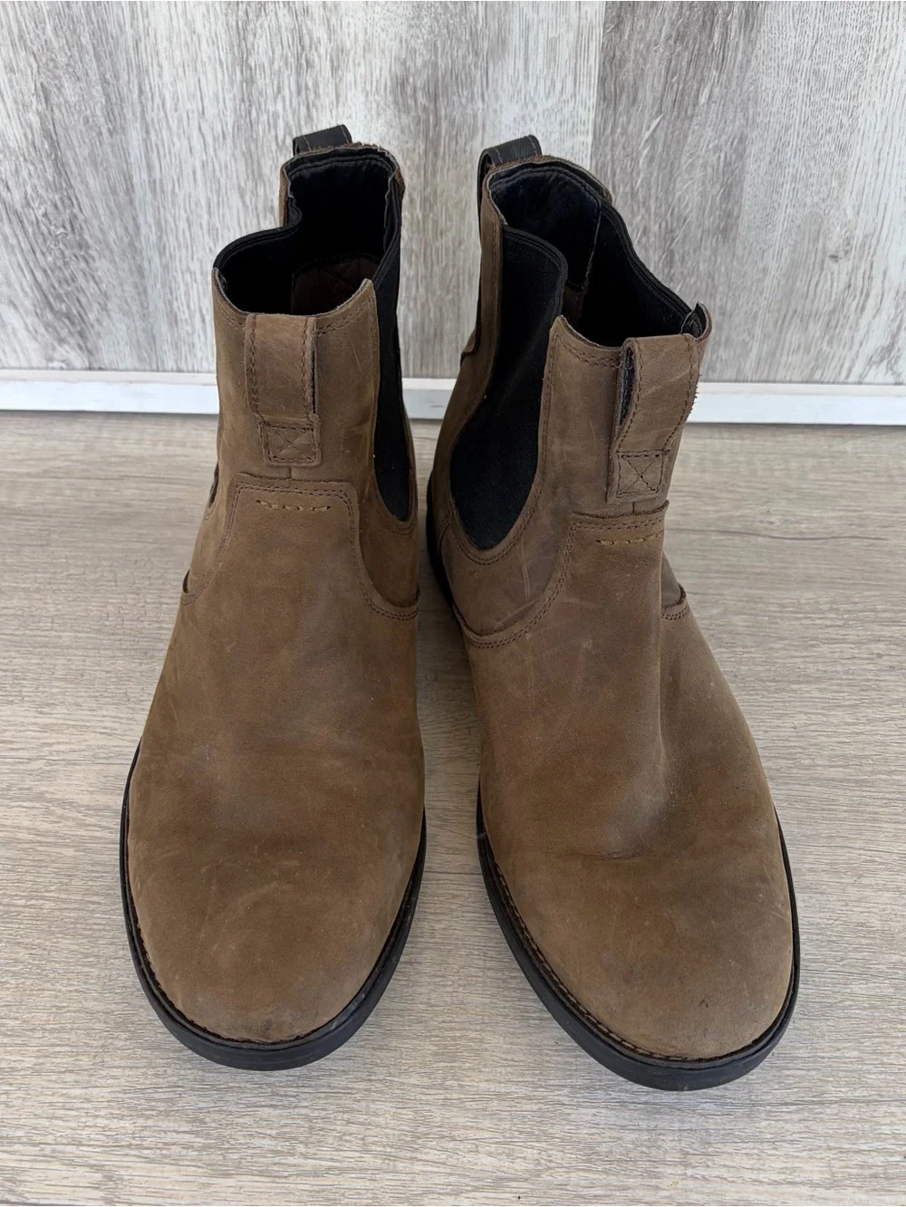 Timberland Stormbucks Chelsea Boots Mens 13 Brown Nubuck Leather Western EUC